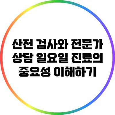 산전 검사와 전문가 상담: 일요일 진료의 중요성 이해하기