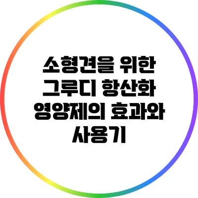 소형견을 위한 그루디 항산화 영양제의 효과와 사용기