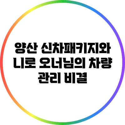 양산 신차패키지와 니로 오너님의 차량 관리 비결