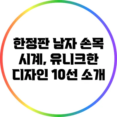 한정판 남자 손목 시계, 유니크한 디자인 10선 소개
