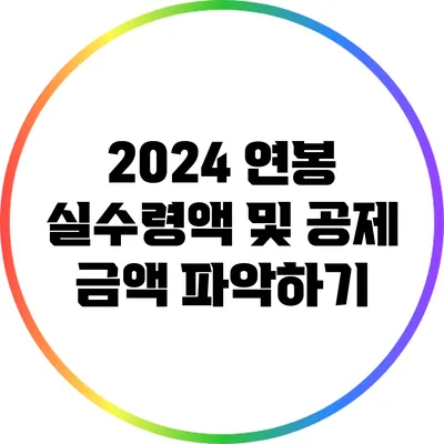 2024 연봉 실수령액 및 공제 금액 파악하기