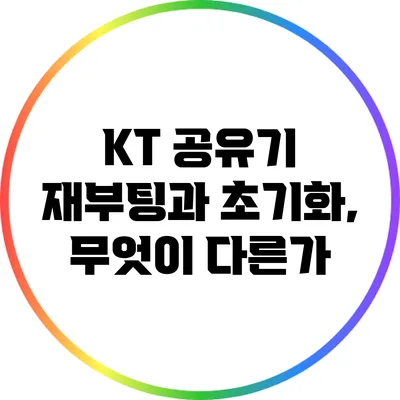 KT 공유기 재부팅과 초기화, 무엇이 다른가?