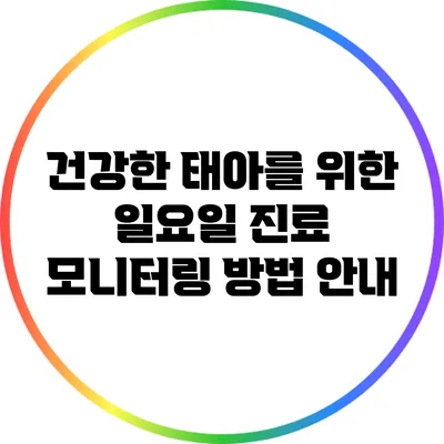 건강한 태아를 위한 일요일 진료: 모니터링 방법 안내