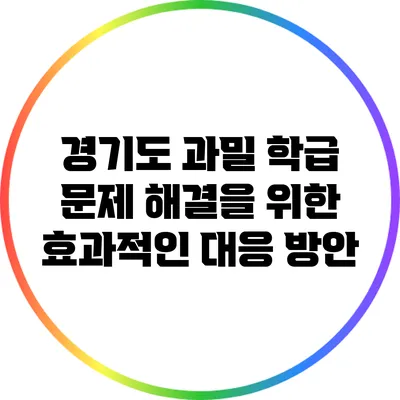 경기도 과밀 학급 문제 해결을 위한 효과적인 대응 방안