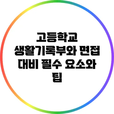 고등학교 생활기록부와 면접 대비: 필수 요소와 팁