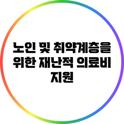 노인 및 취약계층을 위한 재난적 의료비 지원