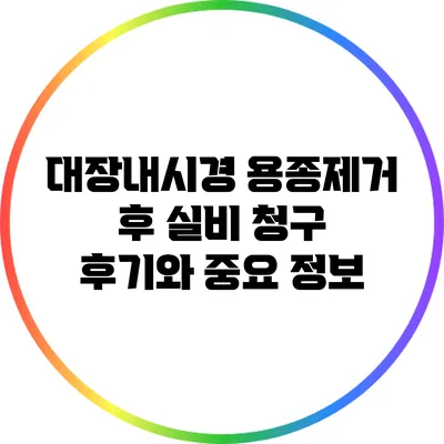 대장내시경 용종제거 후 실비 청구 후기와 중요 정보