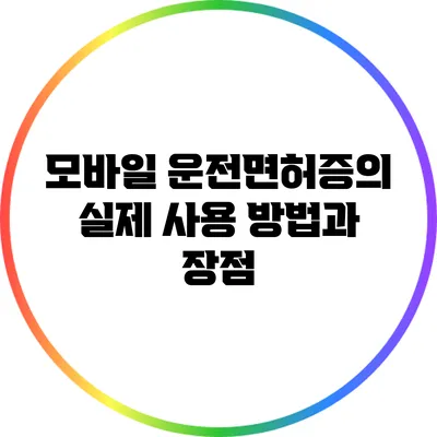 모바일 운전면허증의 실제 사용 방법과 장점