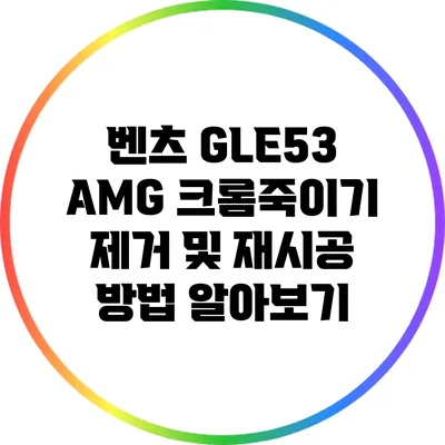 벤츠 GLE53 AMG 크롬죽이기 제거 및 재시공 방법 알아보기