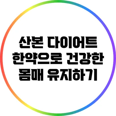 산본 다이어트 한약으로 건강한 몸매 유지하기