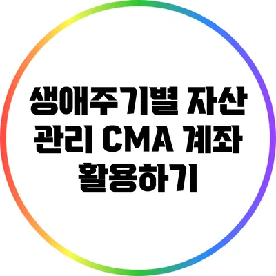 생애주기별 자산 관리: CMA 계좌 활용하기