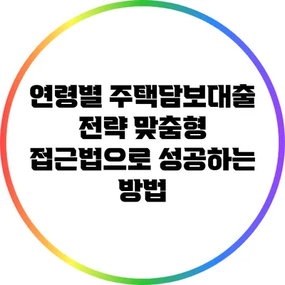 연령별 주택담보대출 전략: 맞춤형 접근법으로 성공하는 방법
