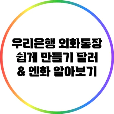 우리은행 외화통장 쉽게 만들기: 달러 & 엔화 알아보기