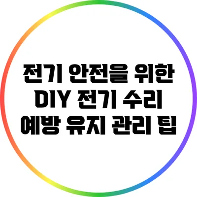 전기 안전을 위한 DIY 전기 수리 예방 유지 관리 팁