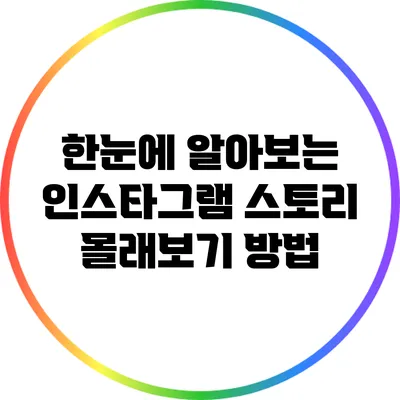 한눈에 알아보는 인스타그램 스토리 몰래보기 방법