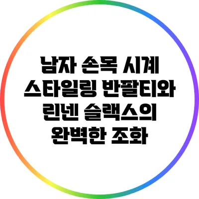 남자 손목 시계 스타일링: 반팔티와 린넨 슬랙스의 완벽한 조화