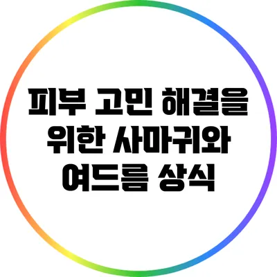 피부 고민 해결을 위한 사마귀와 여드름 상식