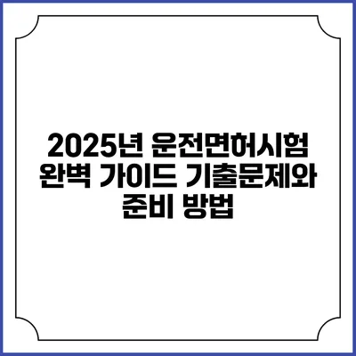 2025년 운전면허시험 완벽 가이드: 기출문제와 준비 방법