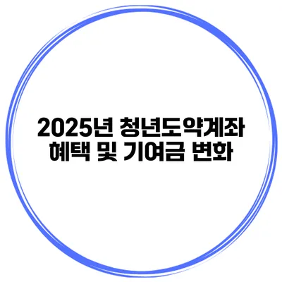 2025년 청년도약계좌 혜택 및 기여금 변화