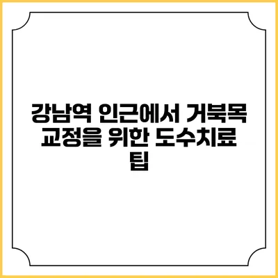 강남역 인근에서 거북목 교정을 위한 도수치료 팁