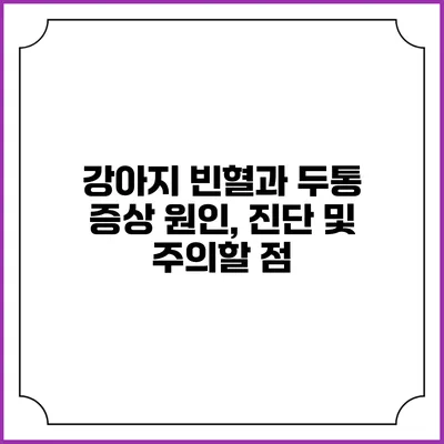 강아지 빈혈과 두통 증상: 원인, 진단 및 주의할 점