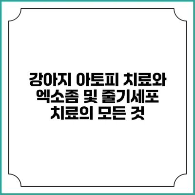 강아지 아토피 치료와 엑소좀 및 줄기세포 치료의 모든 것