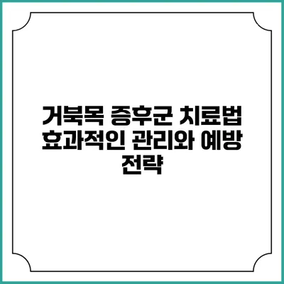 거북목 증후군 치료법: 효과적인 관리와 예방 전략