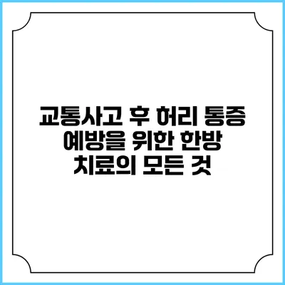 교통사고 후 허리 통증 예방을 위한 한방 치료의 모든 것