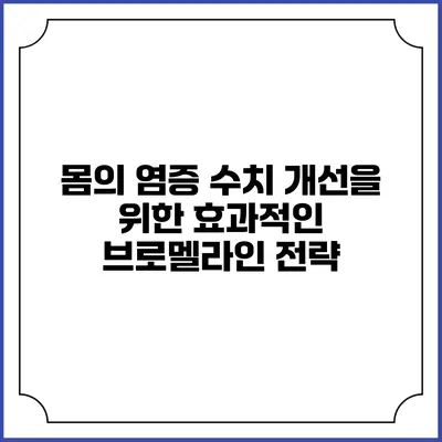 몸의 염증 수치 개선을 위한 효과적인 브로멜라인 전략
