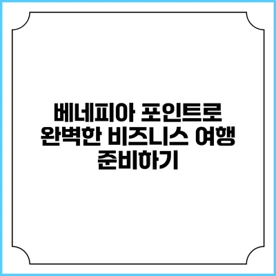 베네피아 포인트로 완벽한 비즈니스 여행 준비하기