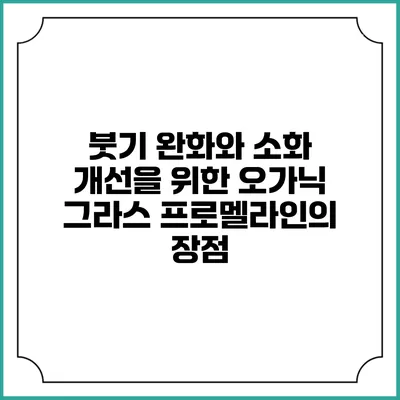 붓기 완화와 소화 개선을 위한 오가닉 그라스 프로멜라인의 장점