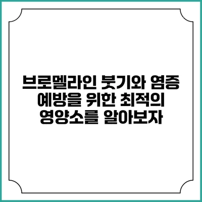 브로멜라인: 붓기와 염증 예방을 위한 최적의 영양소를 알아보자