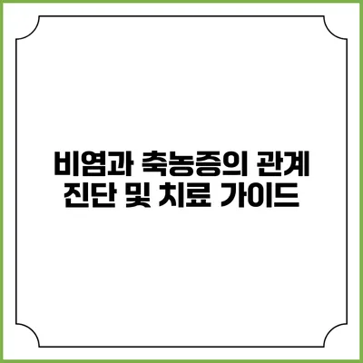 비염과 축농증의 관계: 진단 및 치료 가이드