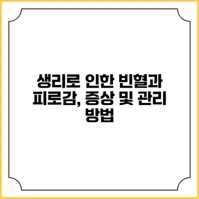 생리로 인한 빈혈과 피로감, 증상 및 관리 방법