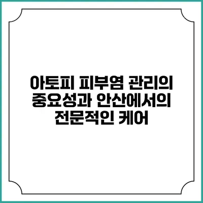 아토피 피부염 관리의 중요성과 안산에서의 전문적인 케어