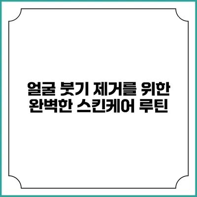 얼굴 붓기 제거를 위한 완벽한 스킨케어 루틴