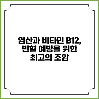 엽산과 비타민 B12, 빈혈 예방을 위한 최고의 조합