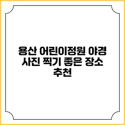 용산 어린이정원 야경 사진 찍기 좋은 장소 추천