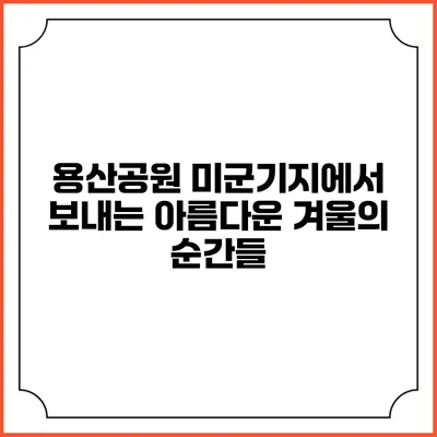 용산공원 미군기지에서 보내는 아름다운 겨울의 순간들
