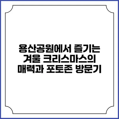 용산공원에서 즐기는 겨울 크리스마스의 매력과 포토존 방문기
