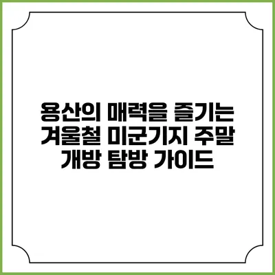 용산의 매력을 즐기는 겨울철 미군기지 주말 개방 탐방 가이드