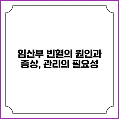 임산부 빈혈의 원인과 증상, 관리의 필요성