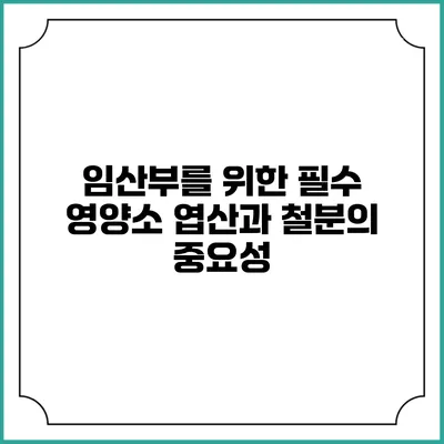 임산부를 위한 필수 영양소: 엽산과 철분의 중요성