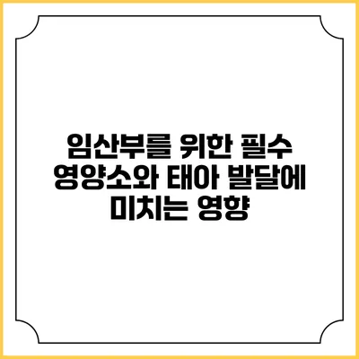 임산부를 위한 필수 영양소와 태아 발달에 미치는 영향