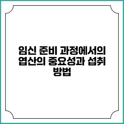 임신 준비 과정에서의 엽산의 중요성과 섭취 방법