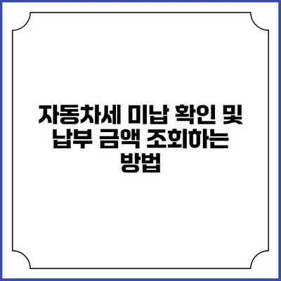 자동차세 미납 확인 및 납부 금액 조회하는 방법