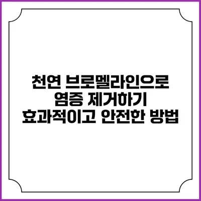 천연 브로멜라인으로 염증 제거하기: 효과적이고 안전한 방법