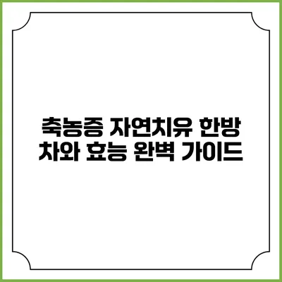 축농증 자연치유: 한방 차와 효능 완벽 가이드
