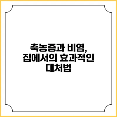 축농증과 비염, 집에서의 효과적인 대처법