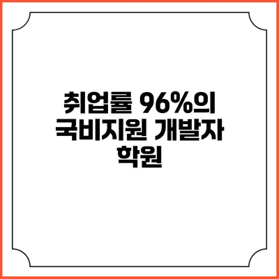 취업률 96%의 국비지원 개발자 학원